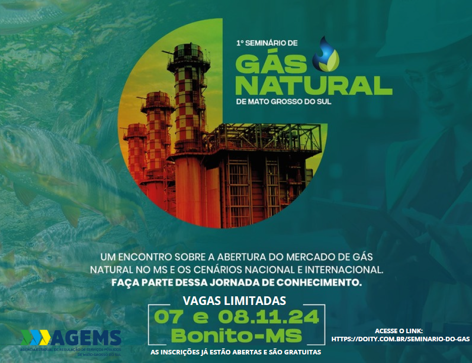 Inscrições estão abertas para 1º Seminário de Gás Natural de MS, promovido pela AGEMS