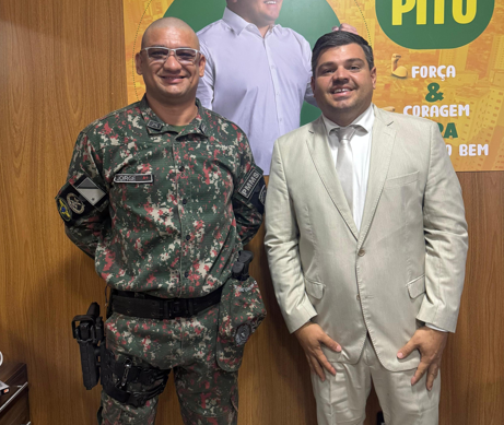 Vereador Silvio Pitu recebe Capitão Jorge, comandante da Polícia Militar Ambiental de Corumbá, para fortalecer ações em defesa do meio ambiente e segurança pública