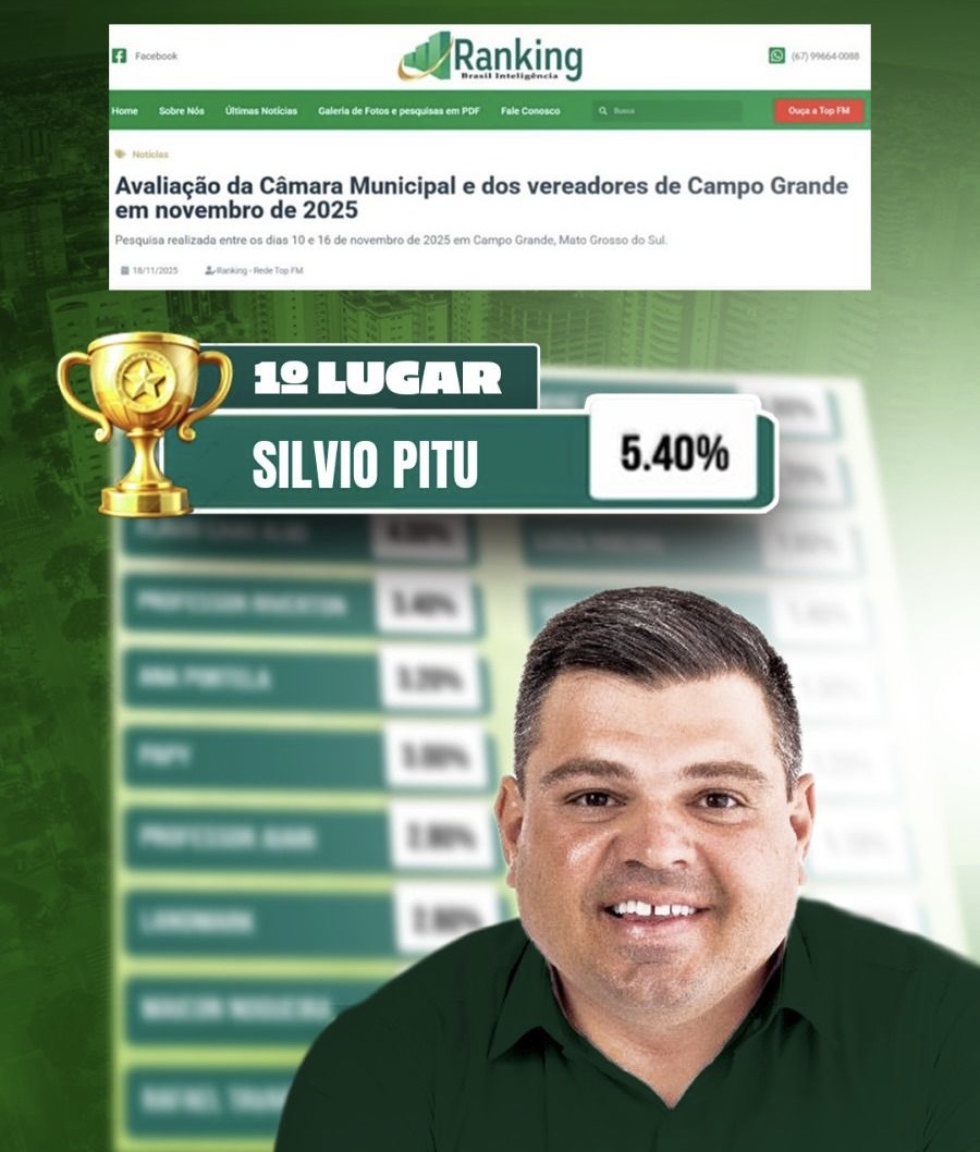 Com atuação em bairros, Silvio Pitu lidera avaliação entre vereadores de Campo Grande